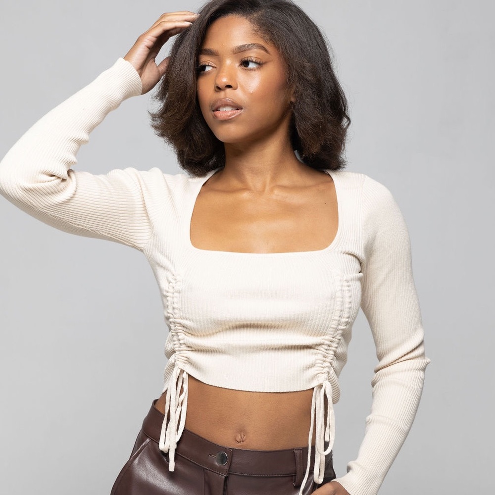“Treat Me” Sweater top in Tan